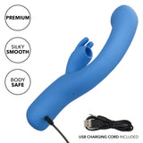 Jack Rabbit Elite Suction Rabbit Rechargeable Silicone Vibrator with Clitoral Stimulator - Blue