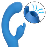 Jack Rabbit Elite Suction Rabbit Rechargeable Silicone Vibrator with Clitoral Stimulator - Blue