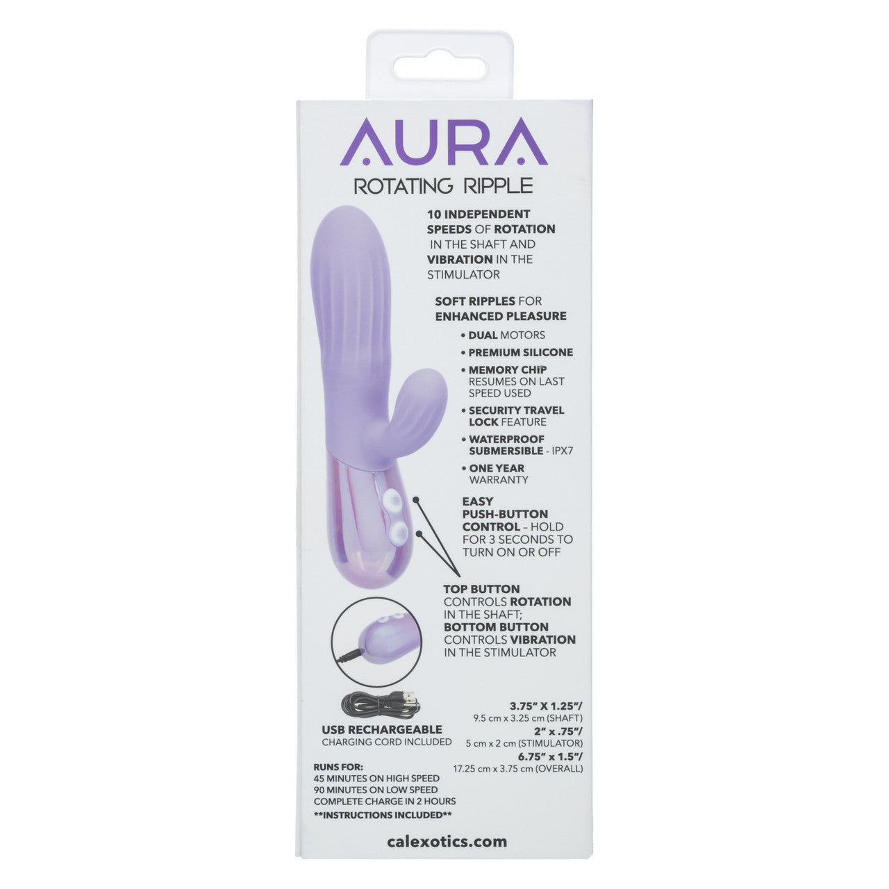 Aura Rotating Ripple Rechargeable Silicone Dual Massager