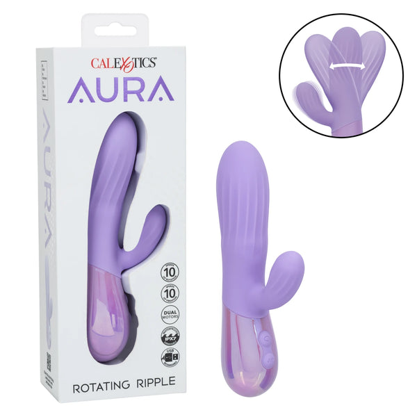 Aura Rotating Ripple Rechargeable Silicone Dual Massager
