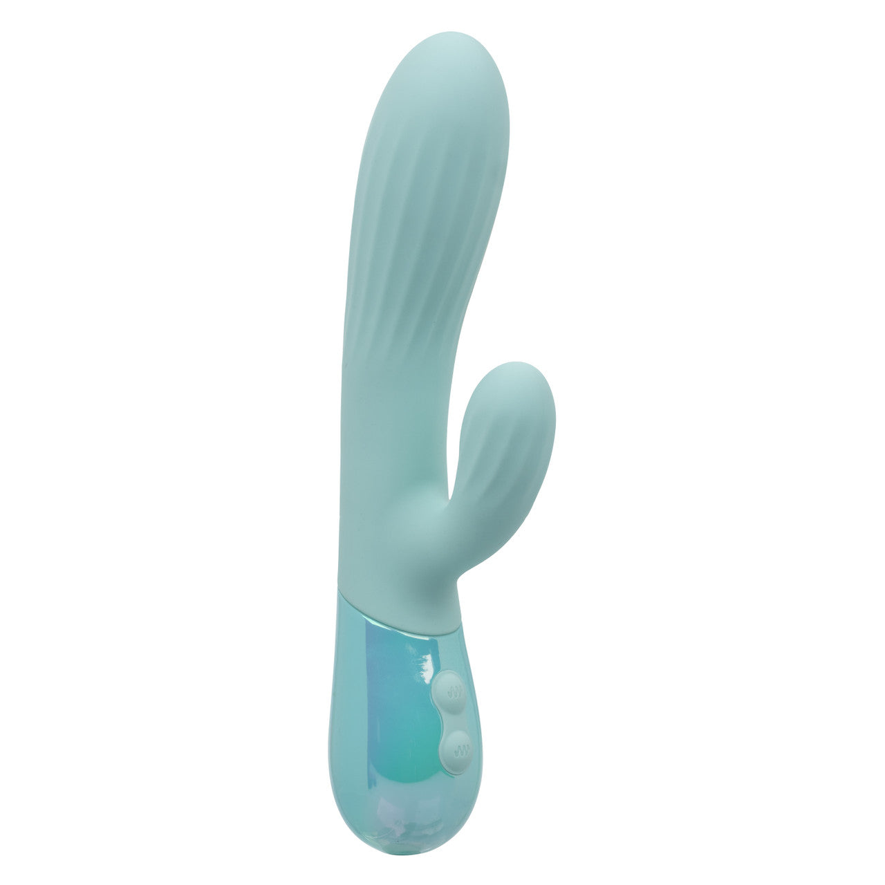 Aura Dual Ripple Rechargeable Silicone Rabbit Vibrator - Blue
