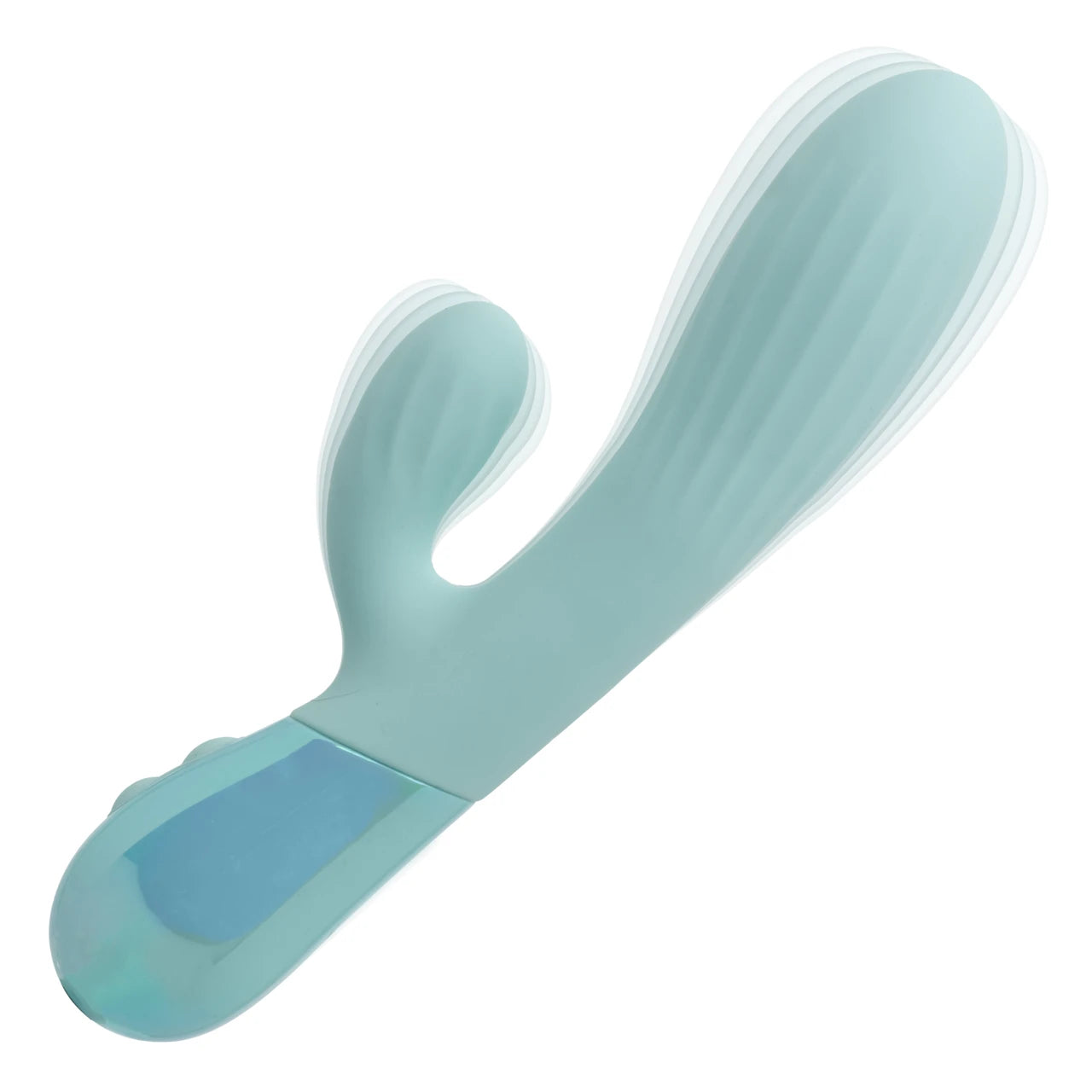 Aura Dual Ripple Rechargeable Silicone Rabbit Vibrator - Blue