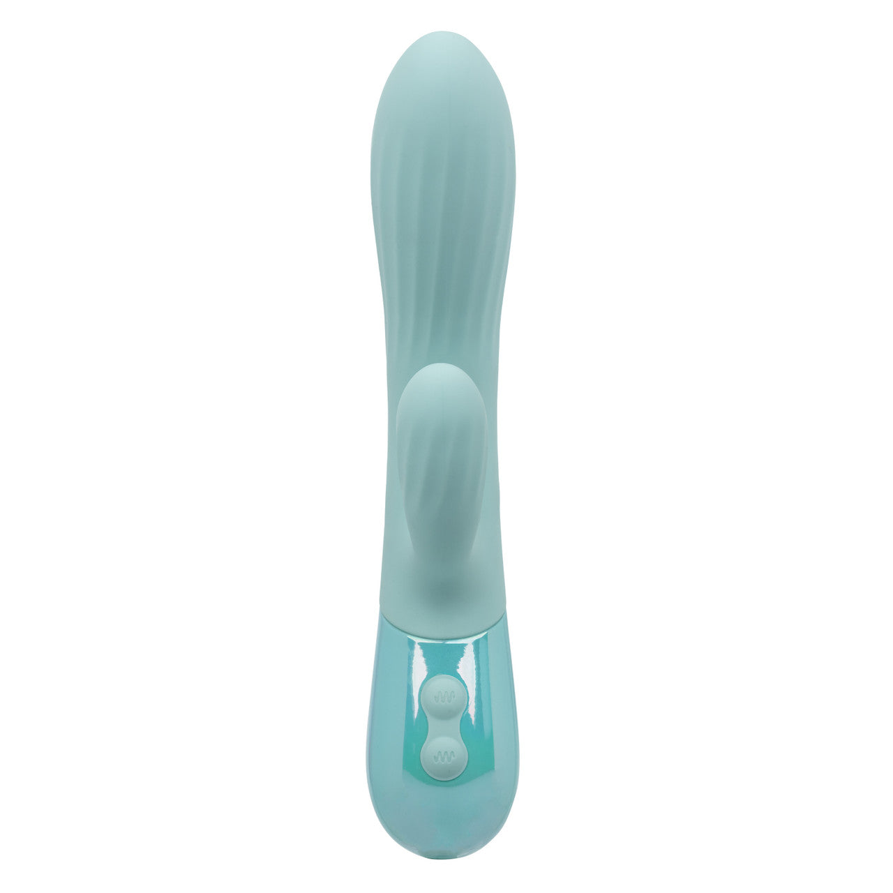 Aura Dual Ripple Rechargeable Silicone Rabbit Vibrator - Blue