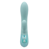Aura Dual Ripple Rechargeable Silicone Rabbit Vibrator - Blue