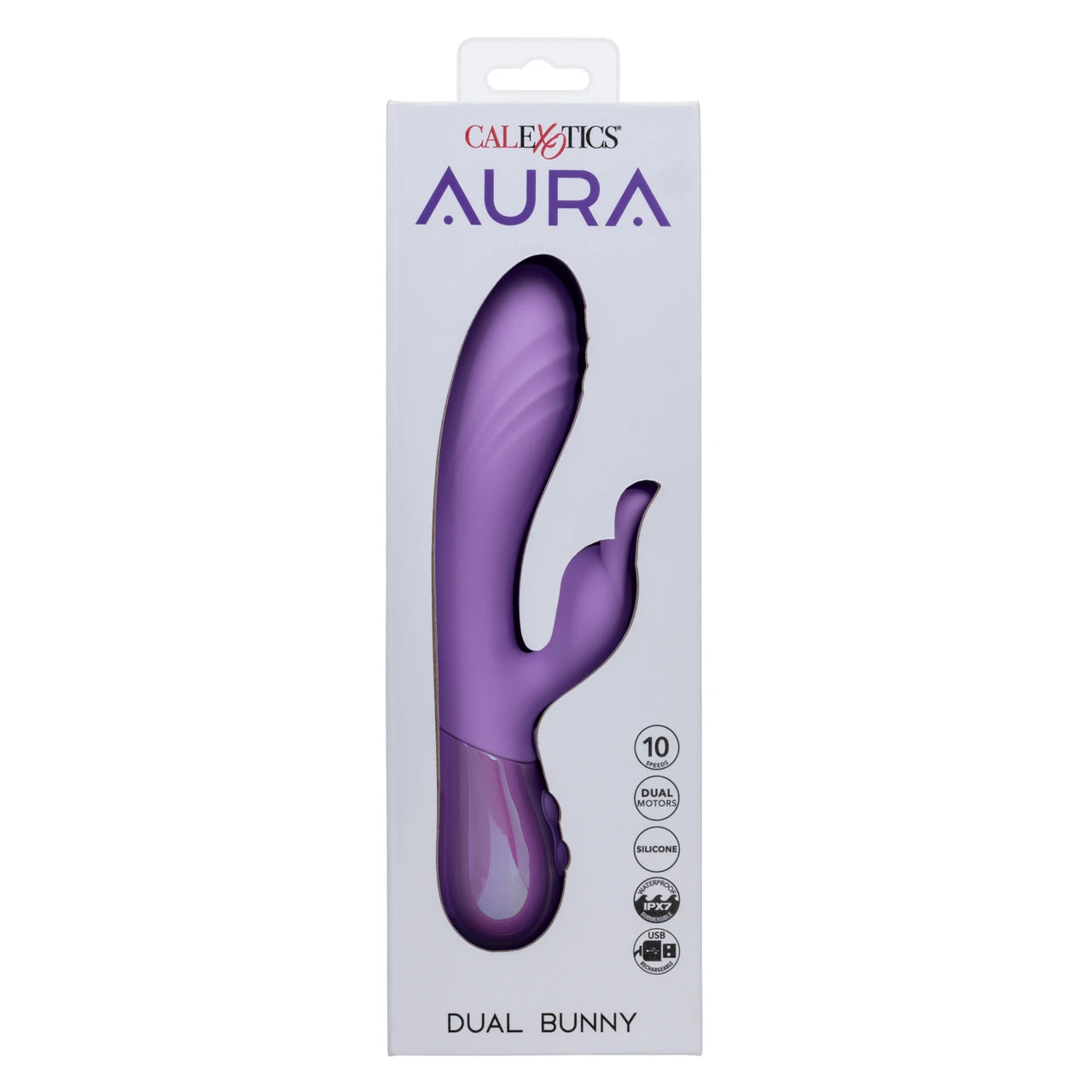 Aura Dual Bunny Rechargeable Silicone Rabbit - Purple