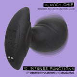 Rock Bottom Rumbling Stud Rechargeable Silicone Anal Probe - Black