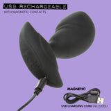 Rock Bottom Rumbling Stud Rechargeable Silicone Anal Probe - Black