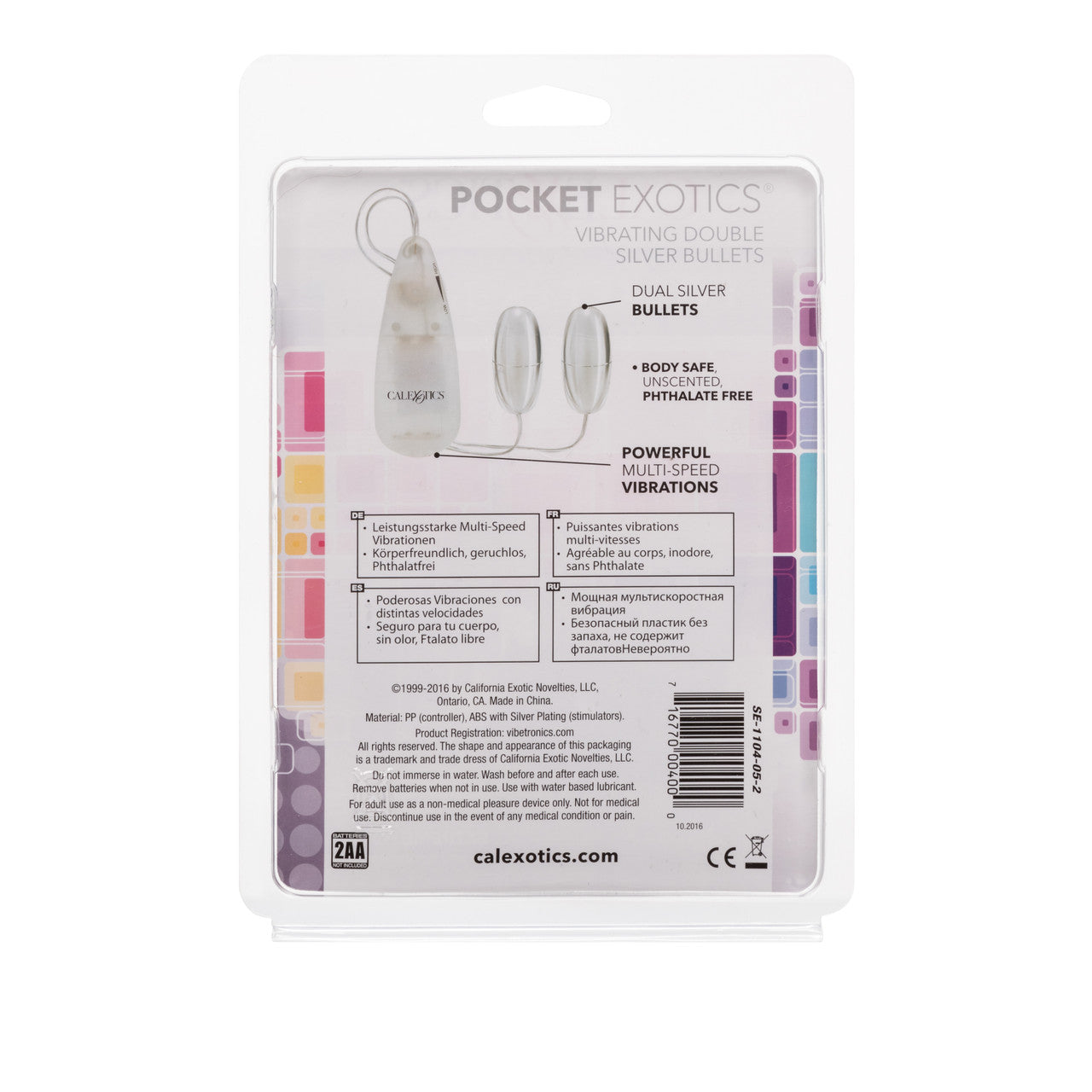 Pocket Exotics Vibrating Double Silver Bullets - Silver