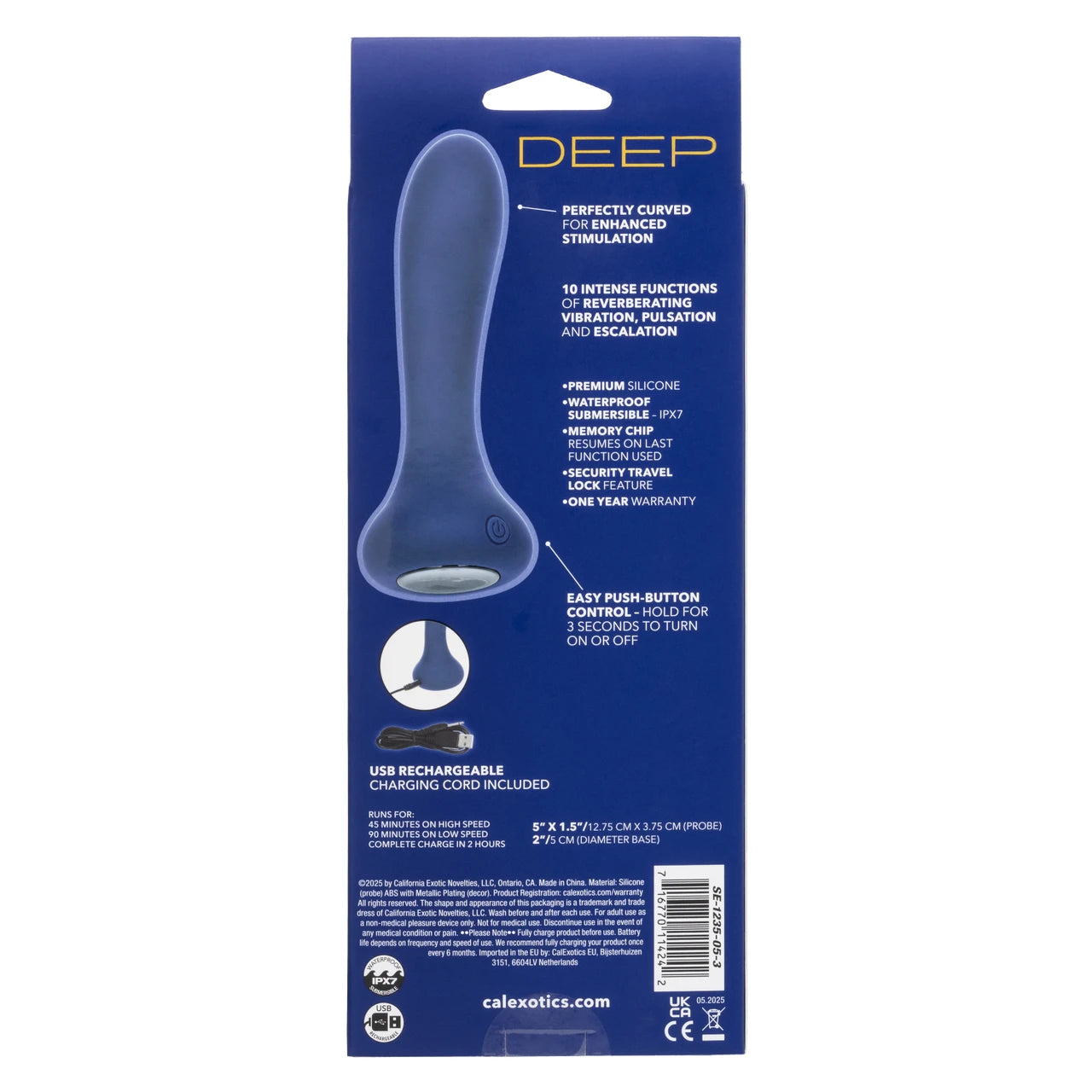 Deep Curve Rechargeable Silicone Probe - Blue