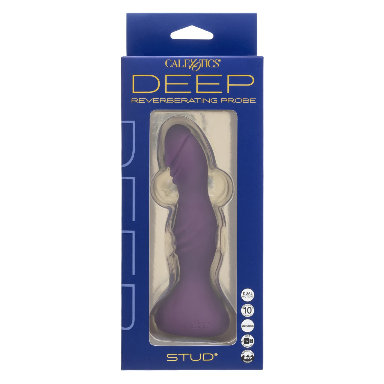 Deep Stud Rechargeable Silicone Reverberating Probe - Purple