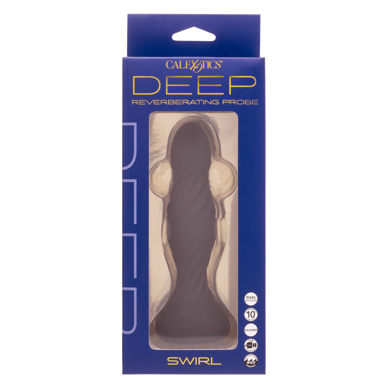 Deep Stud Rechargeable Silicone Reverberating Probe - Black