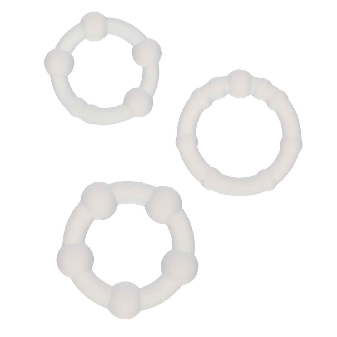 Alpha Liquid Silicone Beaded Rings Set - Clear