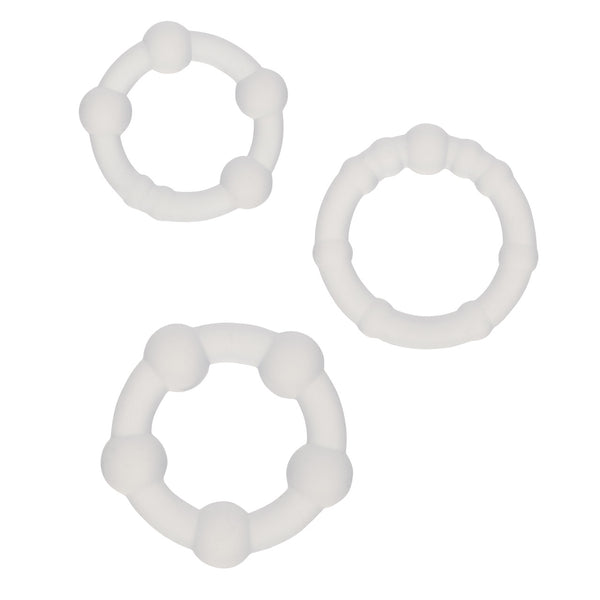 Alpha Liquid Silicone Beaded Rings Set - Clear