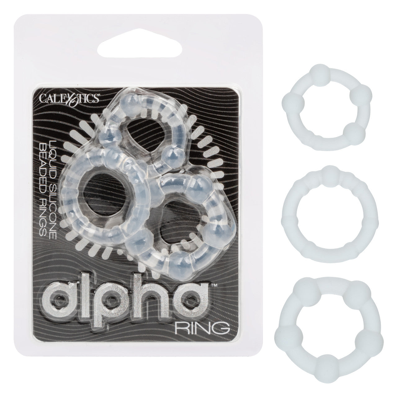 Alpha Liquid Silicone Beaded Rings Set - Clear