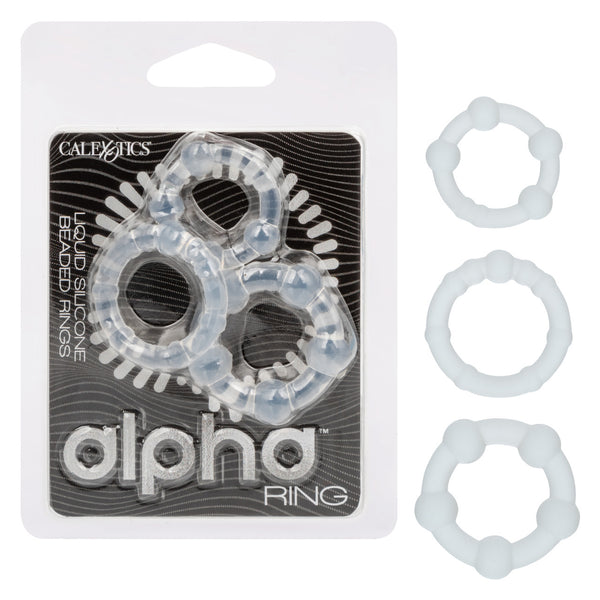 Alpha Liquid Silicone Beaded Rings Set - Clear