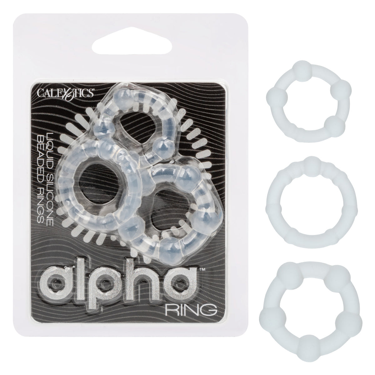 Alpha Liquid Silicone Beaded Rings Set - Clear