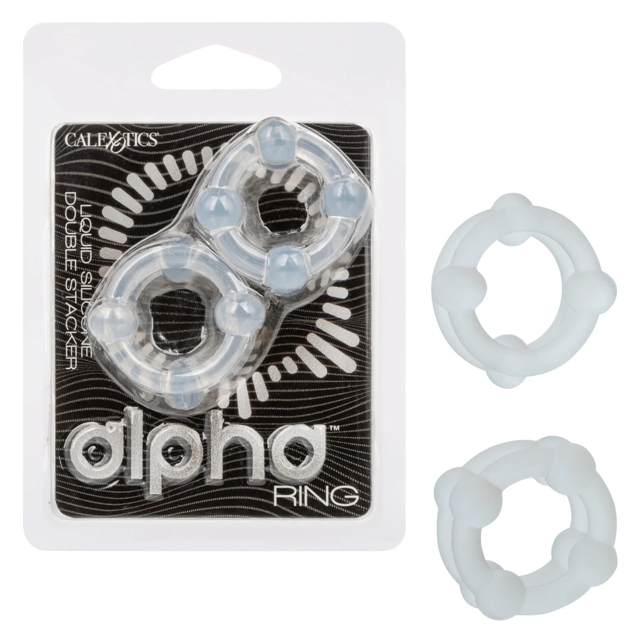 Alpha Liquid Silicone Double Stacker Rings - Clear
