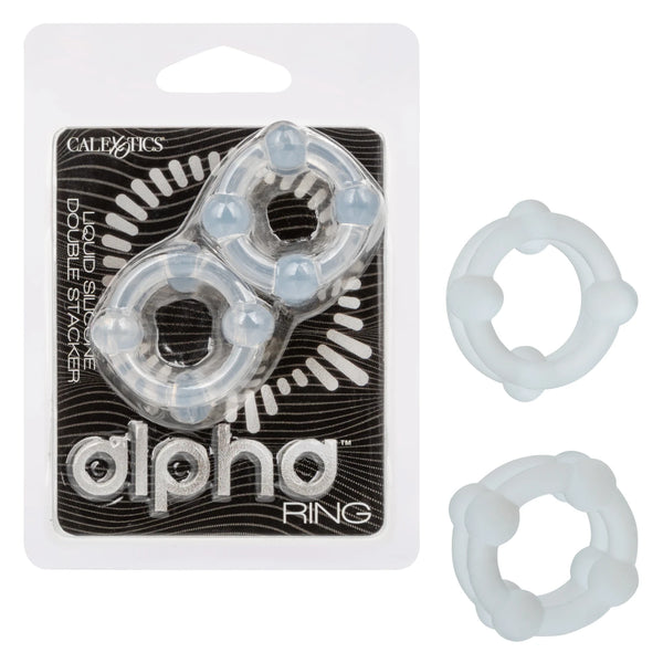 Alpha Liquid Silicone Double Stacker Rings - Clear