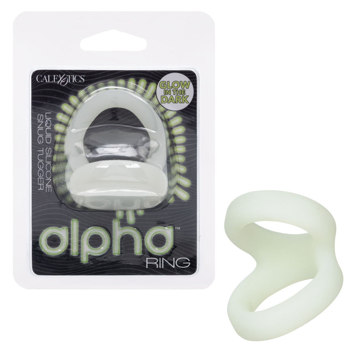 Alpha Liquid Silicone Snug Tugger Glow-In-The-Dark - White