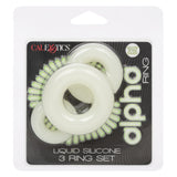 Alpha™ Glow-In-The-Dark Liquid Silicone 3 Ring Set