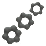 Alpha Liquid Silicone Cock Ring Endurance Set (3 Piece) - Gray