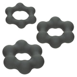 Alpha Liquid Silicone Cock Ring Endurance Set (3 Piece) - Gray