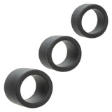 Alpha Liquid Silicone Cock Ring Endurance Set (3 Piece) - Black