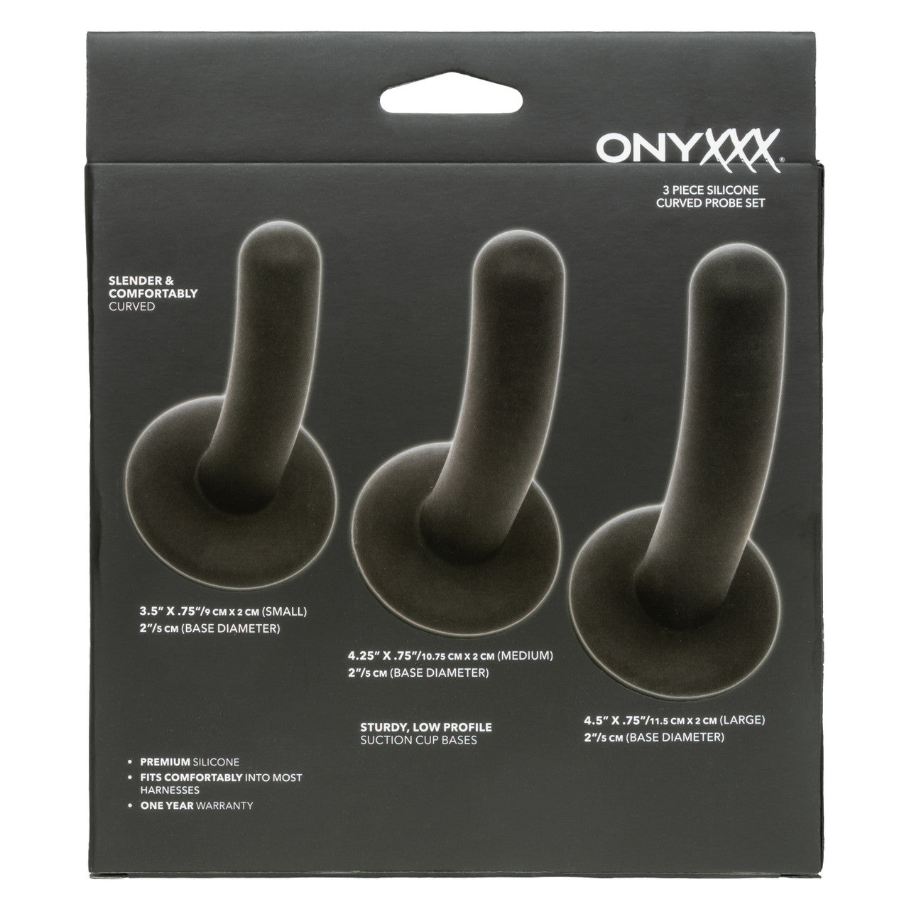Onyxxx Silicone Curved Probe Set (3 Piece) - Black