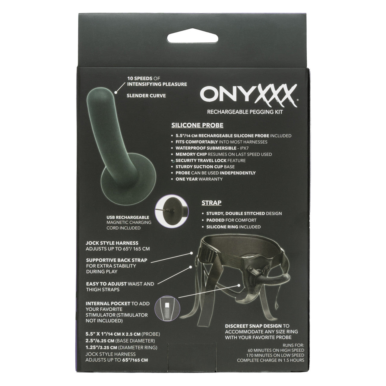 Onyxxx Rechargeable Silicone Pegging Kit - Black