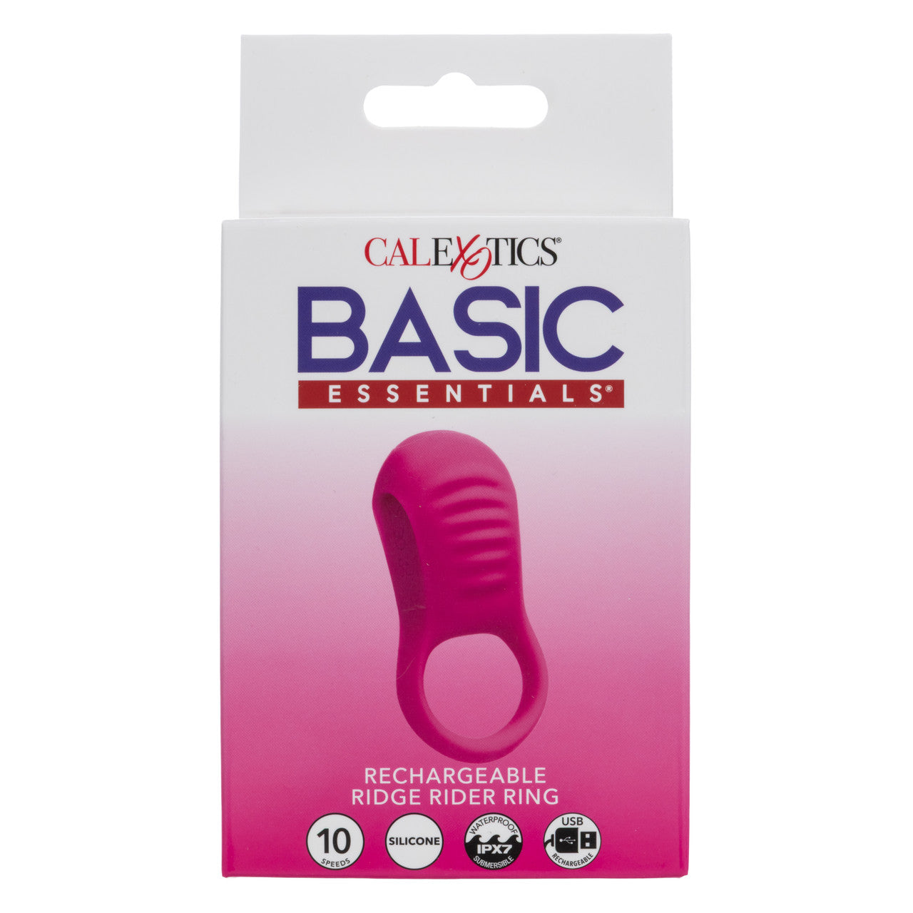 Basic Essentials Rechargeable Ridge Rider Silicone Cock Ring