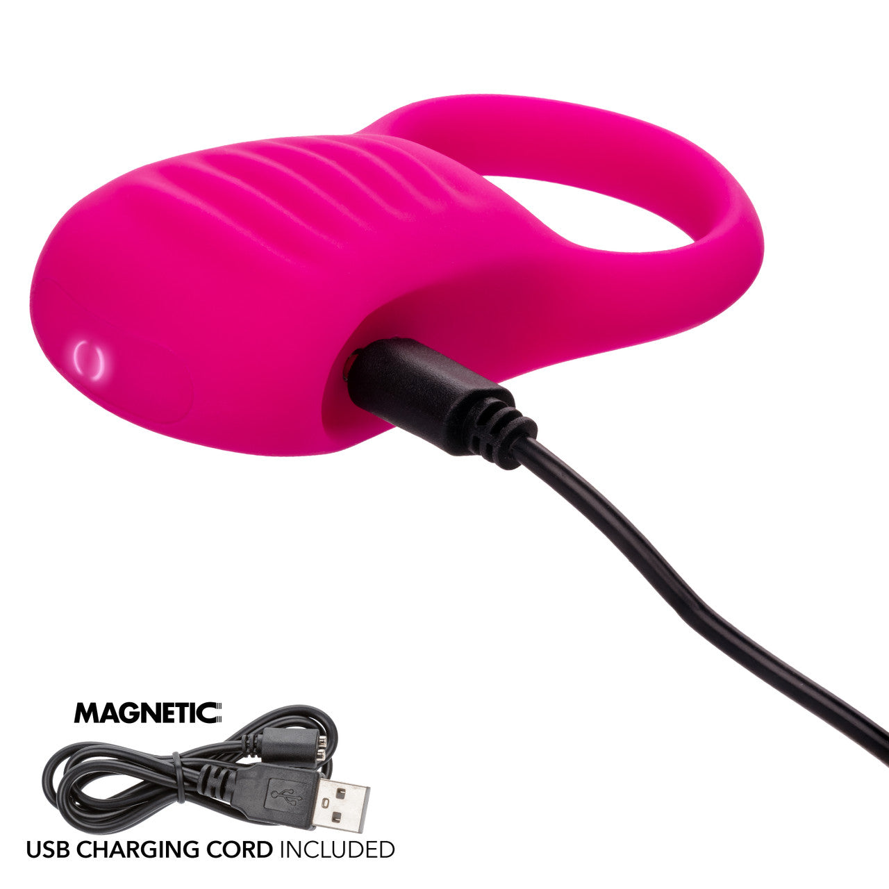 Basic Essentials Rechargeable Ridge Rider Silicone Cock Ring