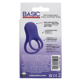 Basic Essentials Rechargeable Dual Support Silicone Cock Ring
