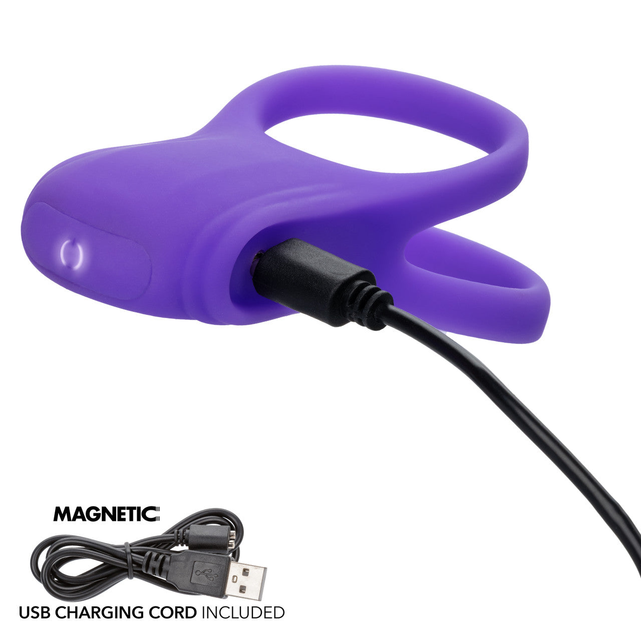 Basic Essentials Rechargeable Dual Support Silicone Cock Ring