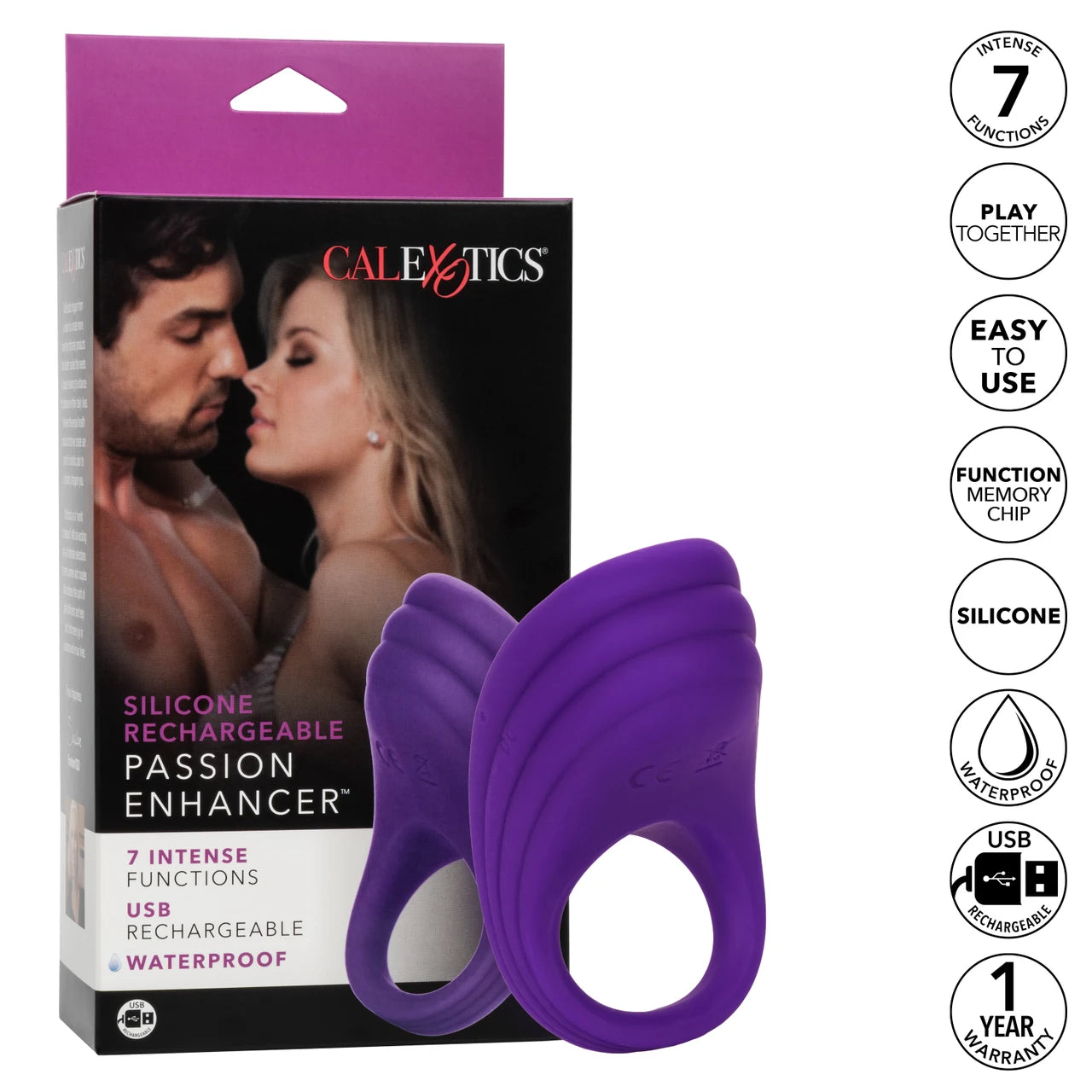 Silicone Rechargeable Passion Enhancer - Purple