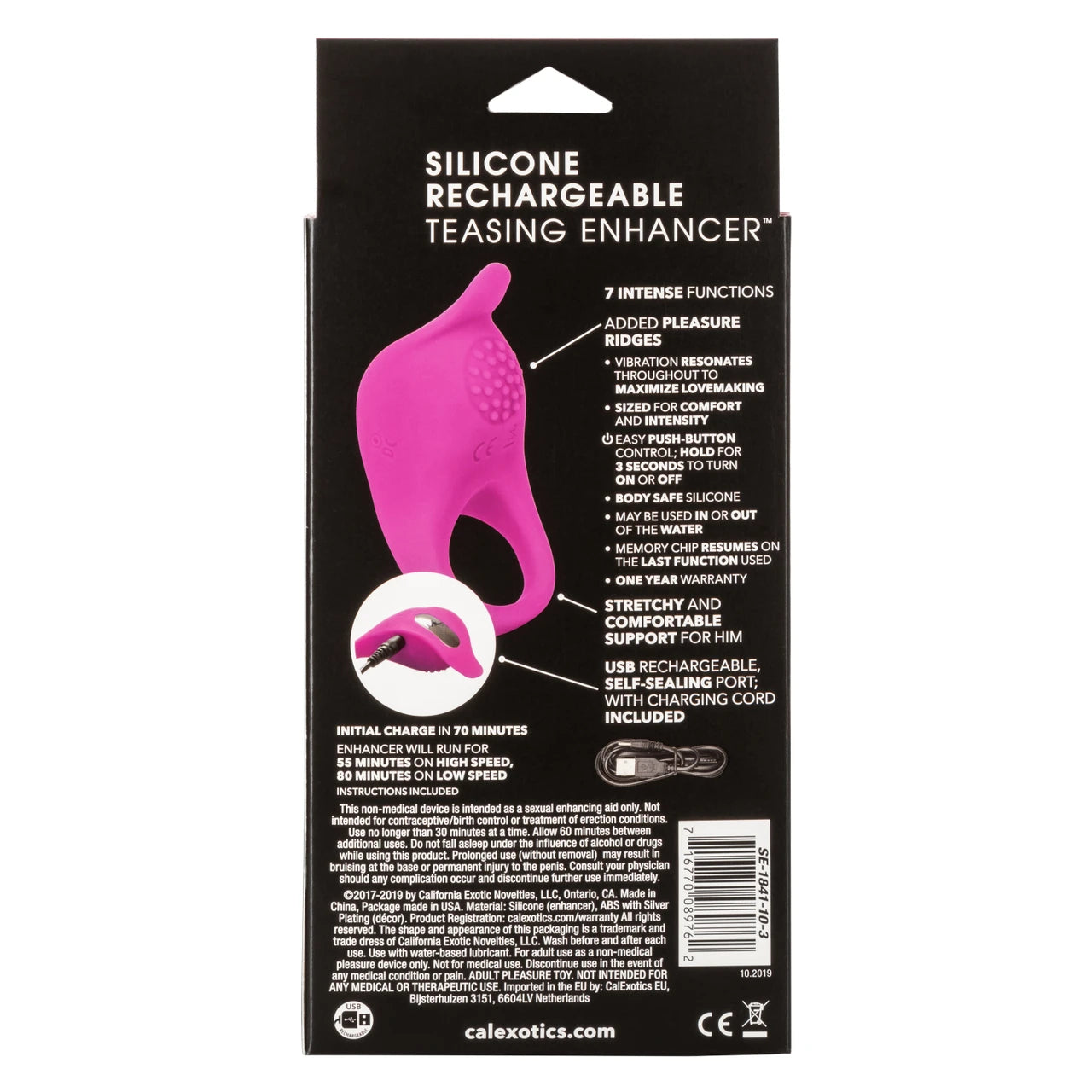 Silicone Rechargeable Teasing Enhancer - Pink