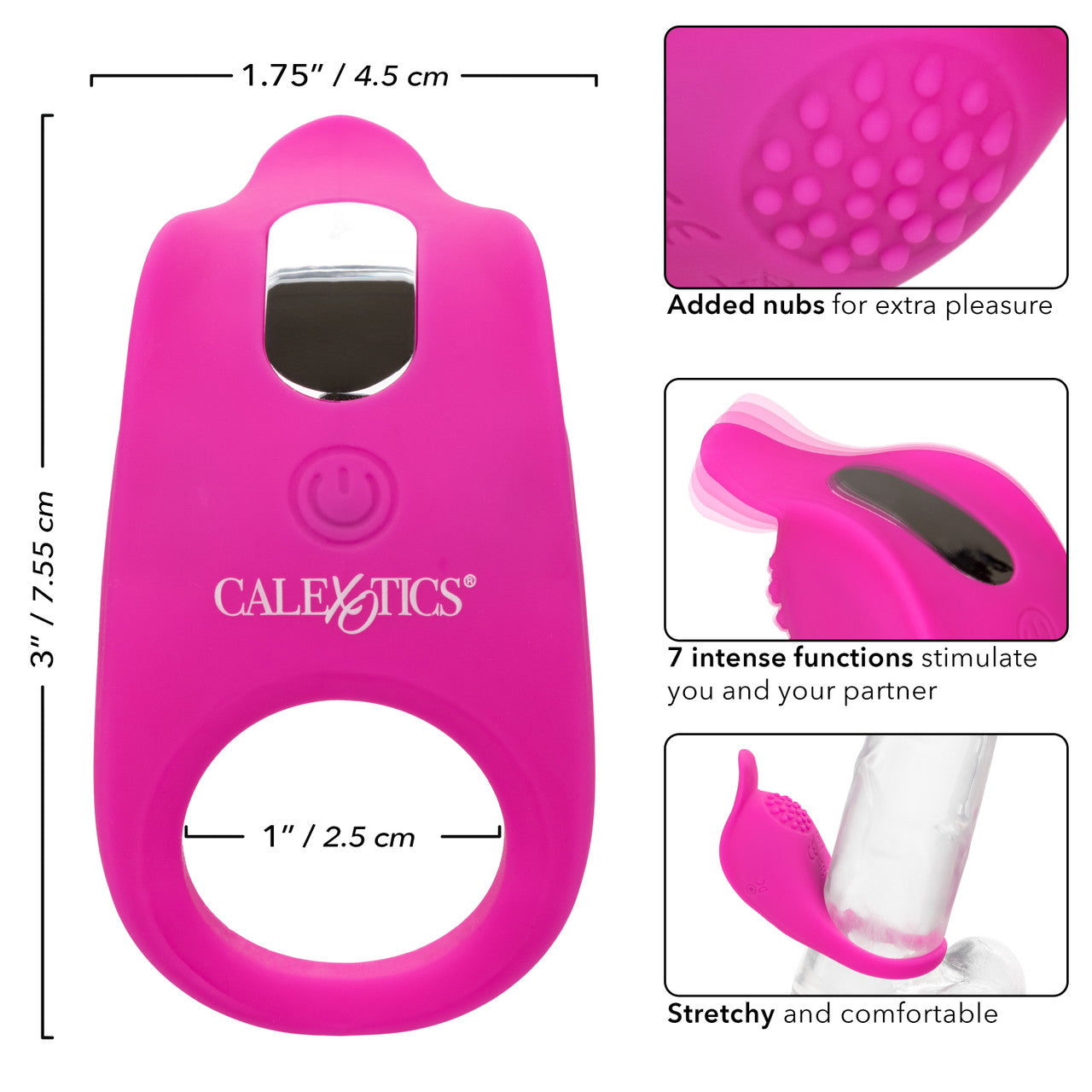Silicone Rechargeable Teasing Enhancer - Pink