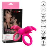 Silicone Rechargeable Triple Clit Flicker - Pink