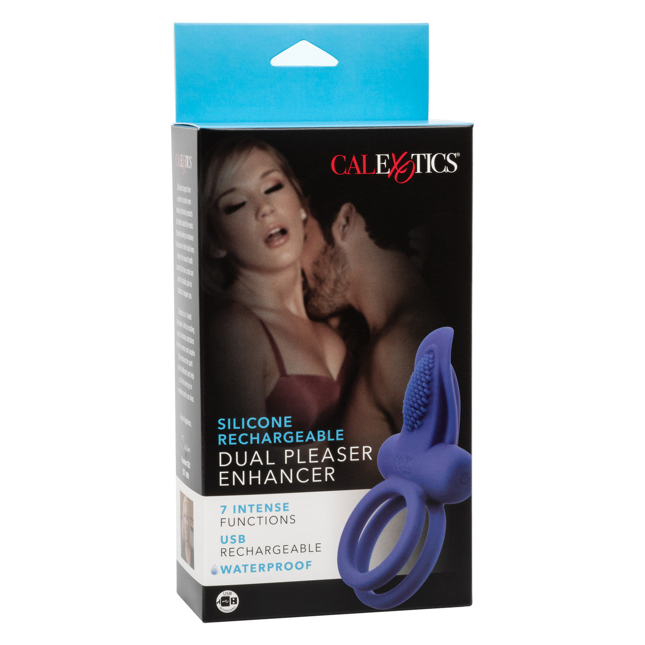 Couples Enhancers Silicone Rechargeable Dual Pleaser Enhancer - Blue