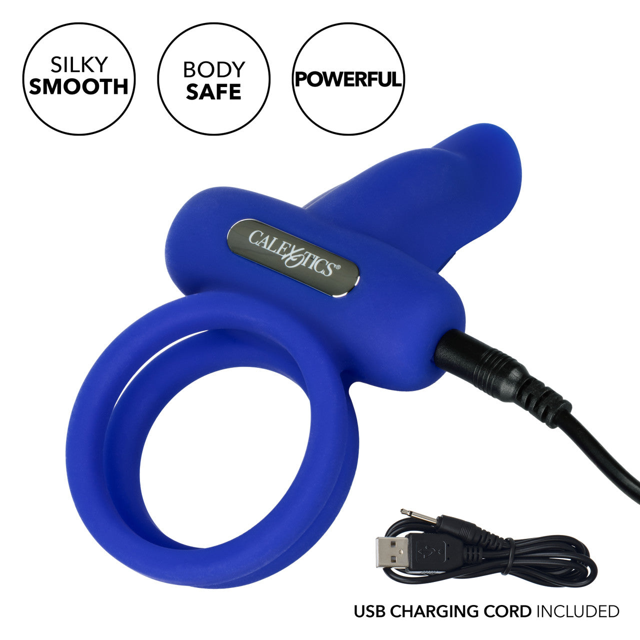 Couples Enhancers Silicone Rechargeable Dual Pleaser Enhancer - Blue