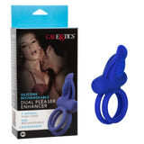 Couples Enhancers Silicone Rechargeable Dual Pleaser Enhancer - Blue