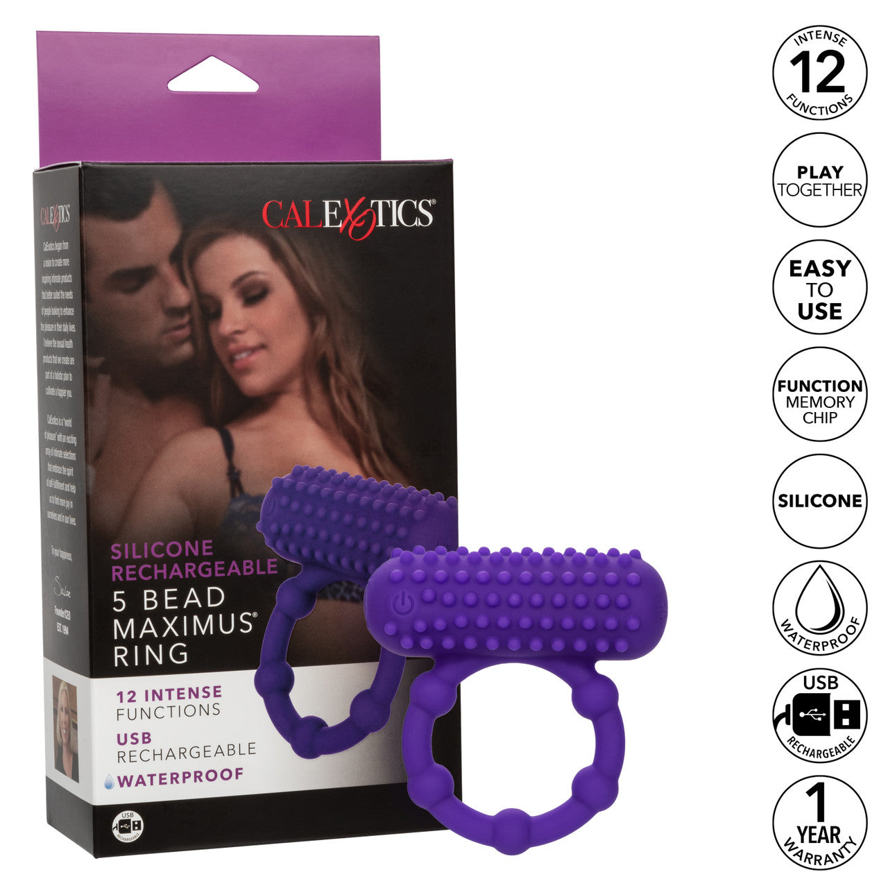 Silicone Rechargeable 5 Bead Maximus® Ring