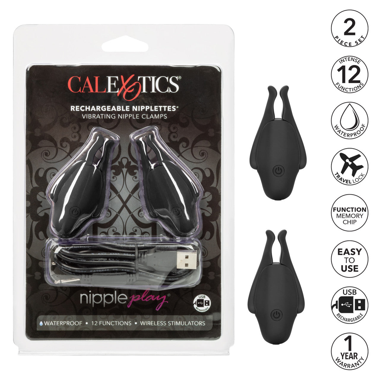 Vibrating Nipple Play Rechargeable Nipplettes