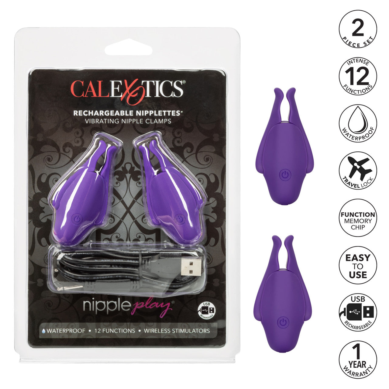 Vibrating Nipple Play Rechargeable Nipplettes