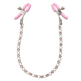 Nipple Play Crystal Chain Nipple Clamps - Pink