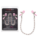 Nipple Play Crystal Chain Nipple Clamps - Pink