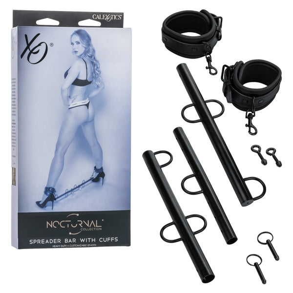 Nocturnal Collection Spreader Bar with Cuffs - Black