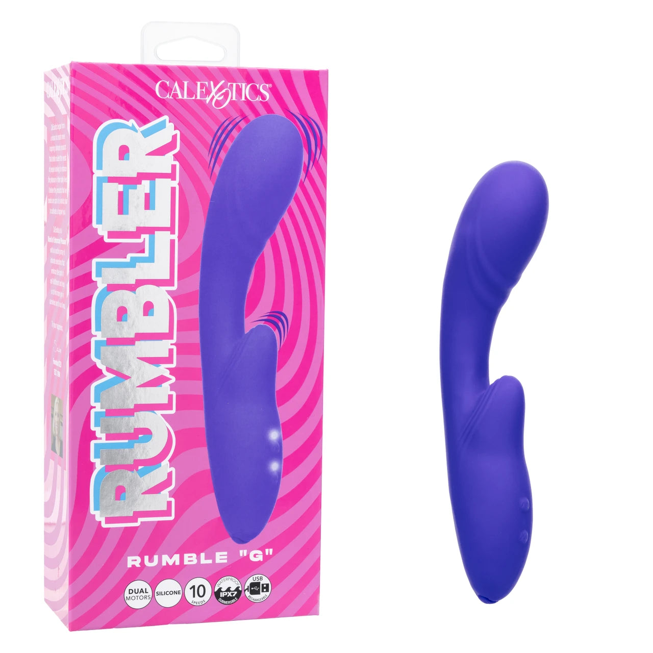 Rumbler Rumble G Rechargeable Silicone Dual Vibrator - Purple