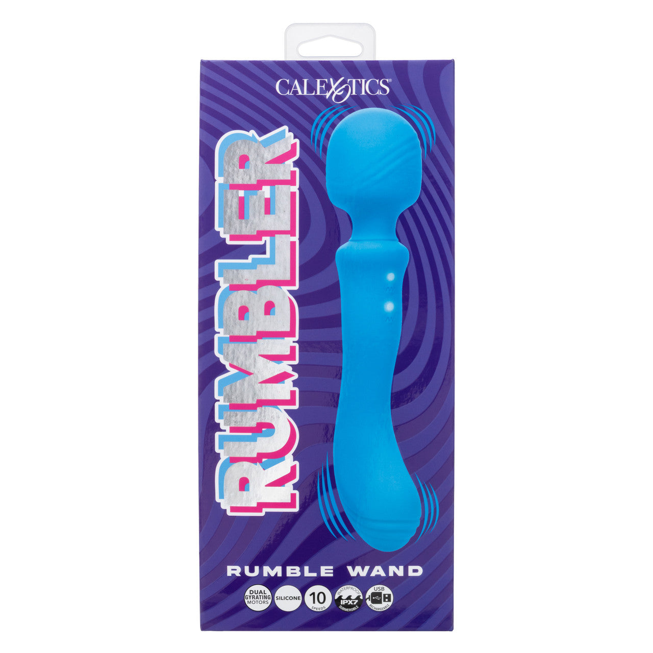 Rumbler Rumble Wand Rechargeable Silicone Vibrator - Blue