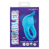 Rumbler Rumble Rechargeable Silicone Dual Cock Ring - Blue