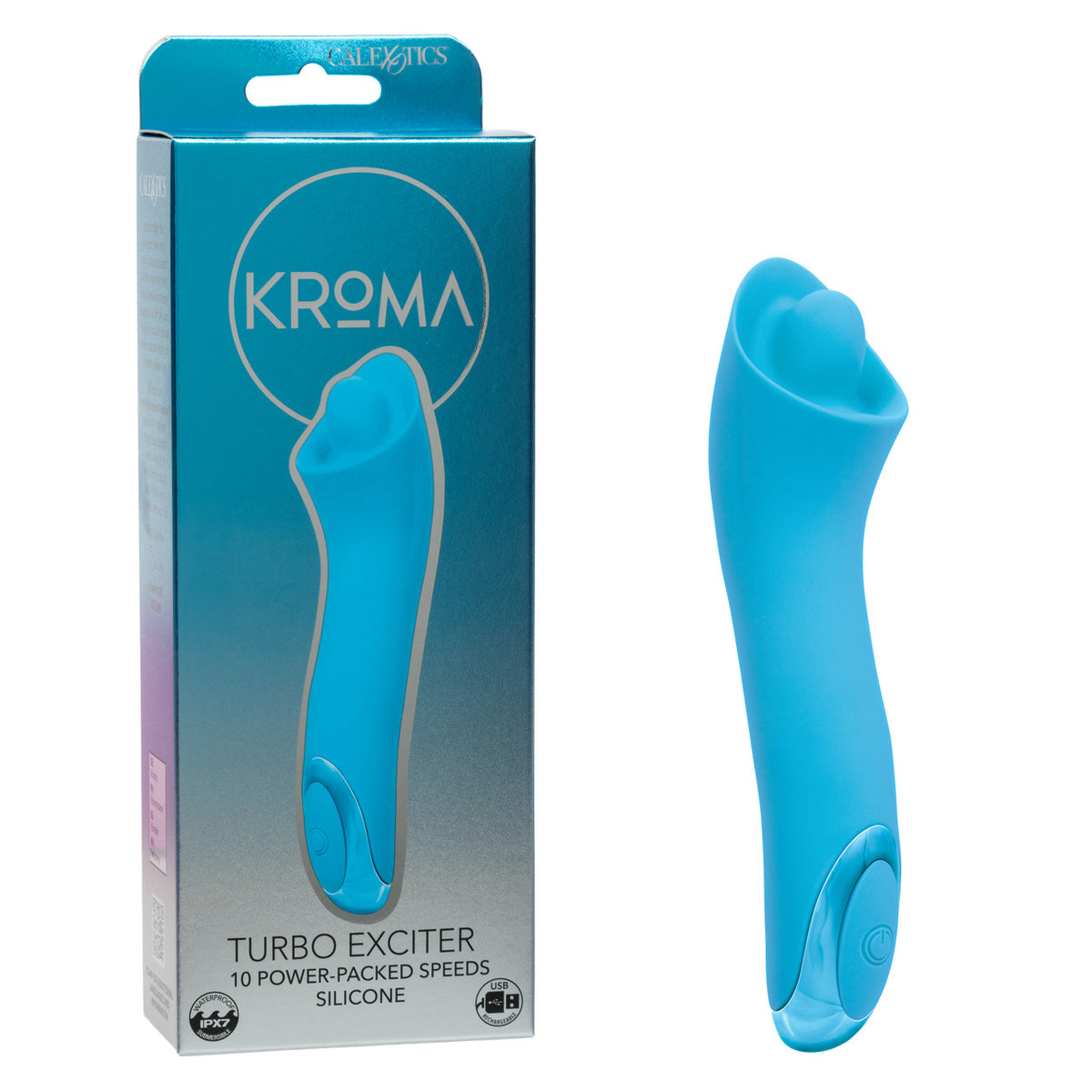 Kroma Turbo Exciter Rechargeable Silicone Mini Massager - Blue